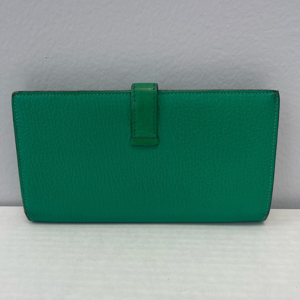 Hermès Bearn Soufflet Wallet in Green Epsom Leather - Preowned - Picture 2 of 15